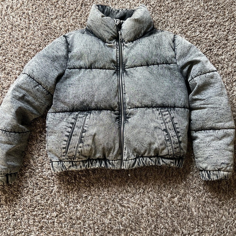 GARAGE Ashy black puffer coat